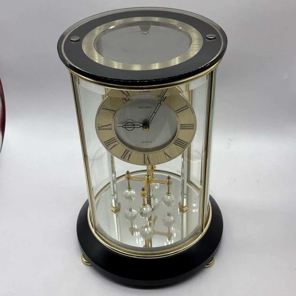 Seiko Rotating Pendulum Mantle Clock QQW114G Japan-Tested